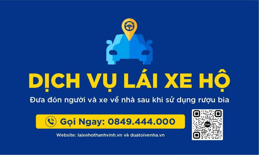 Dịch vụ lái xe hộ đồng hành cùng bạn trong những bữa tiệc